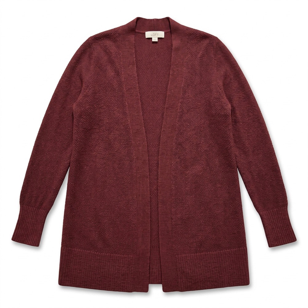 LOFT Outlet Womens S Marsala Metallic Sparkle Shawl Open Cardigan Cozy Boh